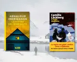 Copertine di "La pietra del rimpianto" di Arnaldur Indriðason e "Il figlio sbagliato" di Camilla Läckberg, due tra i migliori libri scandinavi, su uno sfondo innevato.